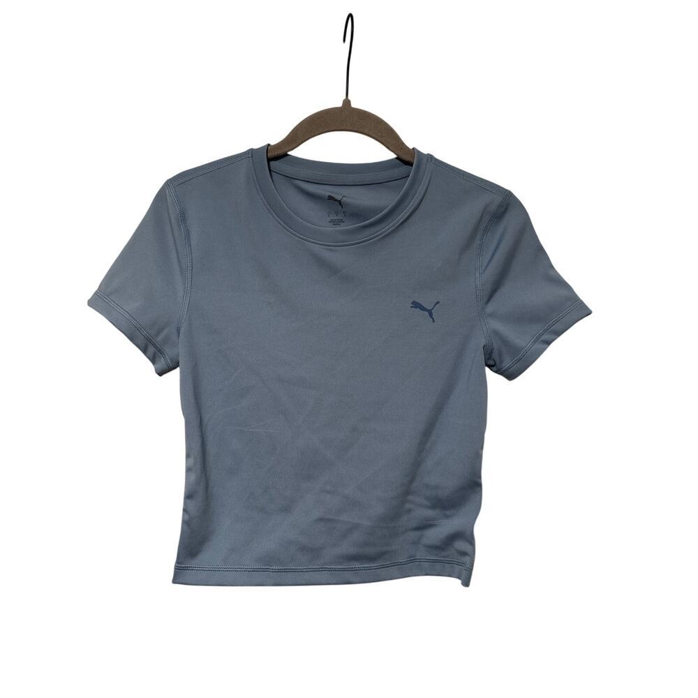 Puma Blue Cropped DryCell Tee Shirt S - Picture 2 of 7